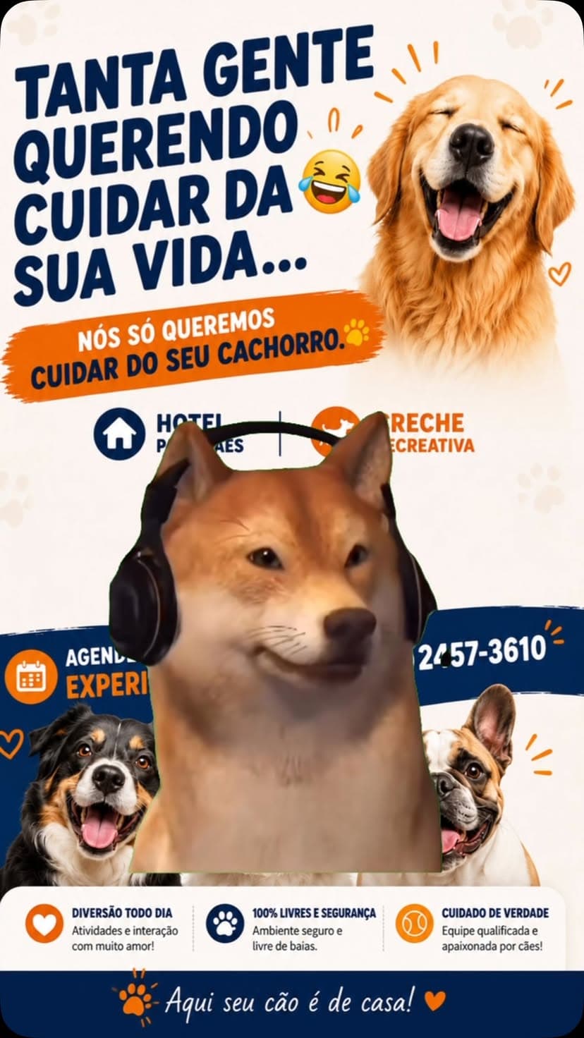 Tem gente que cuida da sua vida…

Nós preferimos cuidar do seu cachorro. 😂🐶

Aqui ele brinca, socializa, gasta energi